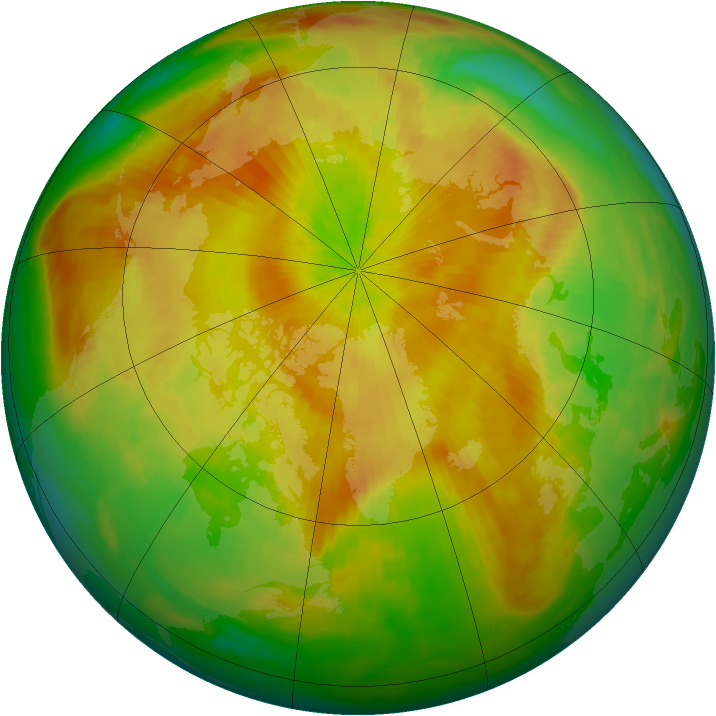 Arctic ozone map for 25 April 2000